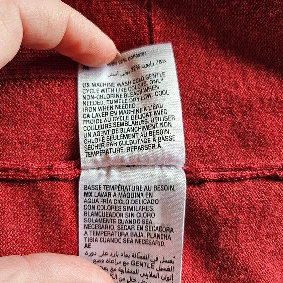 JM COLLECTION Garnet / Maroon Women's Long Cardigan Sweater, Size Petite Petite - Picture 10 of 10